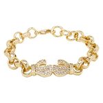 Kids & Teens Gold Boxing Glove Belcher Bracelet with Stones, Luxury Finish and Detailing 18K Real Gold Plated Friendship Bracelet Kids Jewellery (Length: 6 to 6.5 Inches, Weight: 24 grams)