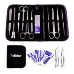 TRUBIOLOGY Top Quality Stainless Steel No Plastic Parts/Handles All Advanced Lab Dissection Kit For Biology Anatomy Medical Students -22 Piece