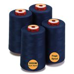 New brothread - 30 Options - 4 Large Cones of 5500Y (5000M) Each All Purpose Spun Polyester Thread 40S/2 (Tex27) for Serger, Overlock, Quilting, Piecing and Sewing - MID Night