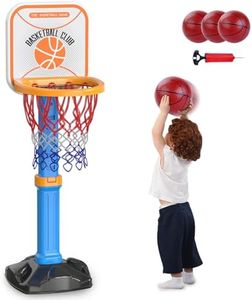 Toddler Basketball Hoop,Basketball Arcade Game Set,Adjustable Height with 4 Balls and Air Pump, Indoor&Outdoor Sport Toys for Backyard Games Outside Swimming Pool,Gifts for Toddler Boys Girls