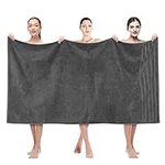 American Soft Linen Jumbo Large Bath Towels, 100% Turkish Cotton Bath Sheet 35 in 70 in, Bath Towel Sheets for Bathroom, Gray
