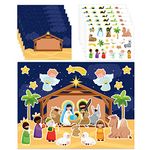 FLYAB Nativity Stickers 12 Sets Make a Nativity Scene Stickers Christian Nativity Stickers for Kids Religious Party Games Activities for Christmas Vacation Bible School Classroom Party Supplies