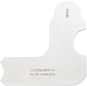 Starrett Individual Radius Gage for Both Convex and Concave Radii - Ideal for Carpenters and Constructions - Stainless Steel, 3/8" Radius Gage, Inch Reading - 167-3/8