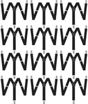 Suspenders for Men Heavy Duty – Adjustable 1” Y-Back Men's Suspenders for Dress Pants | Strong Metal Clips, Durable Elastic Straps, Leather Reinforcement – Comfortable, Formal, Pack of 12