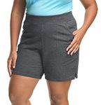 JUST MY SIZE by Hanes Cotton Jersey Shorts, Women’s Cotton Shorts, Women’s Tagless Shorts, 7" Inseam, JMS, Charcoal Heather, 3X