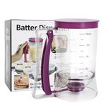 YOUOIVIA Pancake Batter Dispenser - 4-Cup Cupcake Batter Separator with Squeeze Handle - Kitchen Must Have Baking Tool for Pancakes, Cupcake, Waffle, Muffin Mix - Pancake Maker with Measuring Label