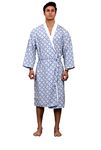 Ravaiyaa - Attitude is everything Cotton Men's Bathrobe Sleepwear Spa Wrar Nightdress (Blue Box)