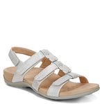 Vionic Amber - Womens Slide Sandal - Orthaheel Navy - 10 Wide, Silver Met Linen, 7 UK