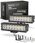 NAOEVO 6 inch Led Light Bar, 50W 4000LM Led Driving Lights, Spot & Flood Combo Light, Led Fog Lights - Led Offroad Lights for Trucks/Cars/Jeep/Boat, 2 Pcs (White)