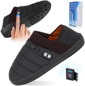 Heated Slippers, BIAL Unisex Electric Foot Warmers Cordless Heat Feet Warmer, Heating Pad for Feet with 5000 mAh Rechargeable Battery Warm Slippers for Men Women in Winter