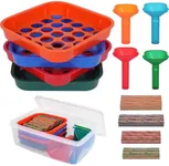 PONNOR Coin Sorter Trays & Coin Counter Tubes, 4 Color Coded Coin Separator Trays and Coin Sorters Tubes Bundle with 100 PCS Coin Wrappers Assorted