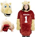 Plushible Wearable Blanket Hoodie Oversized Long Sleeve Sweatshirt Pocket Cozy Gifts Adult Women Men University of Oklahoma Boomer Snugible Pillow