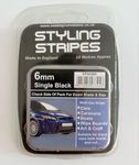 MSA Pin Stripe 6mm x 10mtr Self Adhesive Car Pin Stripe Black - White - Red - Gold - Silver Coach Tape Styling Stripe (Black)