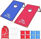 OBOVO Portable Cornhole Toss Set Outdoor Cornhole Game with PVC Framed, 8 Bean Bags and Carrying Bag for Kids, Backyard, Lawn, Beach 2-in-1 Camping Corn Hole Garden Game Red