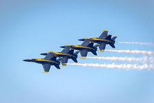 Laminated US Navy Blue Angels Performing at an Air Show Photo Art Print Sign Poster 18x12 inch