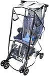 Stroller Rain Cover Stroller Weather Shield Universal Size, Waterproof, Water Resistant, Windproof, See Thru, Ventilation, Protection, Shade, Umbrella, Pram, Vinyl, Clear, Plastic