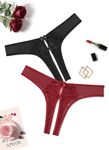 Avidlove Panties for Women Sexy Underwear Women Pack Floral Lace Briefs Cheeky Panty 2 Pack XXL