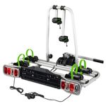 Wiltec Towbar Bike Rack for 2 Bicycles max. 60 kg Foldable Design, Car Bike Carrier, Tow Hitch Mounting, License Plate Holder, Anti-Theft Protection, Tiltable for Easy Access