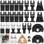 28PCS Oscillating Multitool Blade Set,Multi Tool Blade Cut Wood Metal and Plastics,Quick Release Multitool Accessories Fit Bosch Dewalt Fein Craftsman Dremel Ridgid Ryobi Makita Milwaukee