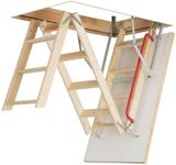 Optistep Wooden 3 Section Timber Folding Loft Ladder Attic Stairs. Frame Size W60cm x L120cm Height up to 280cm & Insulated Hatch - Free Next Day UK Delivery (Orders Placed Before 1pm)