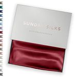 SUNDAYSILKS | 100% Silk Pillowcase for Hair and Skin - 22 Momme Mulberry Silk Pillowcase Queen Size with Zipper - Organic Silk Pillow Case Bliss - Red Christmas Pillows and Stocking Stuffer Gift