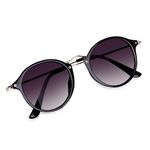 Liza Angel Oval Sunglasses for Women Vintage Fashion Glass With UV 400 Protection | Round Frame Polarized Eyewear (Black_Medium)