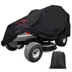 K-Musuclo Riding Lawn Mower Cover, Outdoors Tractor Cover Heavy Duty 420D PU Coating, Waterproof Strip With Drawstring & Cover Storage Bag（72"L X 54"W X 46"H）