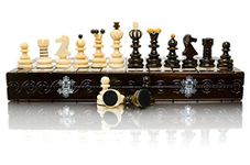 Master of Chess Wooden Chess Set with Pieces 42 cm / 16 in - Handmade Large Chess Board Game for Adults and Kids