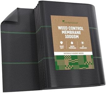 GardenGloss 20m2 Weed Control Membrane (100gsm) - Water Permeable and Tearproof Weed Barrier Fabric - Weed Control Fabric with High UV-Stabilisation (10m x 2m, folded)