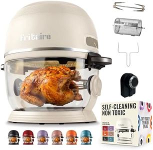 Non Toxic Air Fryer™ - Glass AirFryer 5 Quart w/ 360 Visibility, Self-Cleaning, 400F Vortex Air Fryer for Even Cooking, BPA-Free Teflon Free, 9-in-1 Functions, Rotisserie, Roast, Bake, White