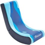 X-Rocker Kids Gaming Chair Foldable Video Rocker Floor Rocker for Kids and Juniors, Low Folding Rocking Seat, Rocking Chair for Gaming, Console Gaming Chair for Kids - Lava Edition - Blue