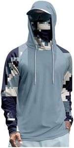 Fishing Hoodies for Men with Face Mask Camouflage Long Sleeve Sun Shirts UV Protection Sunshirt Quick Dry Hiking Clothes Breathable Sun Protection Clothing Men Construction Workwear Summer Hoodies