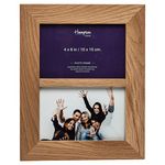 Hampton Frames NEW ENGLAND Solid Oak Wood Photo Frame Natural , Double 4 x 6 (10 x 15 cm)