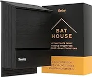Kenley Bat House - Large Bat Box for Outside with 3 Chambers - Handmade from Cedar Wood - Black Weatherproof Bat Houses for Outdoors - Roosting Bat Boxes Designed to Attract Bats - Easy to Install