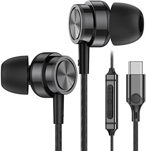 USB C Headphone for Samsung S24 FE S23 S22 A55 A54 A53 Wired Earbuds Magnetic in-Ear Type C Earphone with Microphone Volume Control Bass Stereo Noise Canceling for iPhone 16 15 Pro Max Pixel 8 7 6 6a