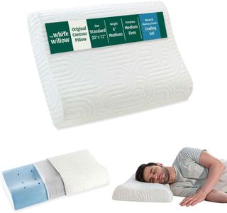 The White Willow Orthopedic Cervical Cooling Gel Memory Foam Pillow for Neck, Shoulder & Spondylitis Pain Relief Contour Bed Pillow for Sleeping with Pillow Cover, Multi Small (Pack of 1)