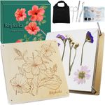 Rhykoka Extra Large Flower Press,11x11 inch (28x28cm) 10 Layers Wooden Flower Pressing Kit DIY Leaf Flower Pressed Kit for Adults, Great Gift for DIY Flower Lovers (Wooden)