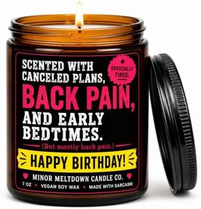 Birthday Gifts for Women and Men, Funny Birthday Candle, Canceled Plans and Back Pain Joke, 7 oz Sandalwood and Amber Soy Wax for 30th 40th 50th 60th 70th