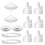 Nursi Luna Pump Parts Compatible with Spectra S1 S2 9 Plus Breast Pump, Replace Include Duckbill Valves, Backflow Protector, Membrane and Tubing, Not Original Spectra Replacement Pump Parts