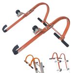 Roof Ladder Hook, Ladder Stand Off Bracket with Stabilizer Bars 2Pcs, Upgraded Universal Ladder Stay Accessory with Rubber Grips/Wheel, 661LB Weight Capacity for Safe&Convenient Roof Access