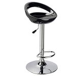 Redefine Beit Acrylic Swivel High Counter Bar Stool With Metal Chrome Base,Height Adjustable Bar Chair Comfortable For Kitchen|Reception|Music|Food Court|Dining|Cafeteria|Pub'S (Black) - 40 Cm, 83 Cm