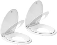 GarveeTech Toilet Seat With Toddler Seat Built In,Elongated Toilet Seat for Potty Training,Fits Both Adults and Children,Slow Close and Magnetic Closure-Ideal for Family Bathroom(Elongated White 2pcs)