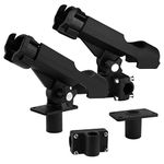 Hiumi Adjustable Black Fishing Rod Holder for Boat Kayak Swivel Side Mount Kits Tackle (2)