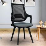 MRC EXECUTIVE CHAIRS ALWAYS INSPIRING MORE Mono Mesh Mid-Back Ergonomic Office Reception Chair/Fix Study Chair | Visitor Chair | Computer Chair | Waiting Room Chair | Work From Home (Grey & Black)