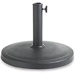 VonHaus Parasol Base 12kg – Umbrella Stand for Outdoor, Garden, Patio – Heavy Duty Parasol Holder Comes with Tightening Screw – Round Shape, Durable Polyresin, Black – H33 x D44cm, Hole Diameter 57mm