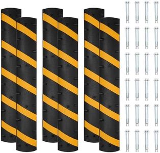 GarveeTech 6 Pack 6FT Speed Bumps, Rubber Speed Bumps for Roads & Driveways - Perfect for Asphalt, Gravel Roads & Driveway Ramps