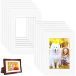 ADERTOS 12 PCS Picture Mounts, A4 White Picture Photo Mounts Mats Square Photo Frames Mounts Picture Frame Mat Board A4 Mount for A5 Picture Image Display Artwork or Paintings - Acid Free