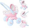 BabyBoo 4-IN-1 My First Pram | Baby Doll Pushchair & Stroller Toy for Toddlers | Interchangeable Pram with Carry Cot & Pushchair | Perfect Role Play Toy for Boys & Girls Ages 18M+