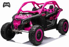 VOLTZ TOYS 2 Seater Ride-On Car, 24V CAN-AM 4WD UTV Buggy RS Version Kids' Electric Car AWD ATV with Parental Remote Control, EVA Tires, Working Doors and LED Lights (Pink)