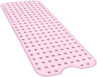 Bathtub and Shower Mats, Extra Long Non-Slip Bath Mat with 200 Big Suction Cups,Eco Friendly Bath Tub Mat for Kids 40 X 16 Inch,Machine Washable Bath Tub Mat for Bathroom (Pink)